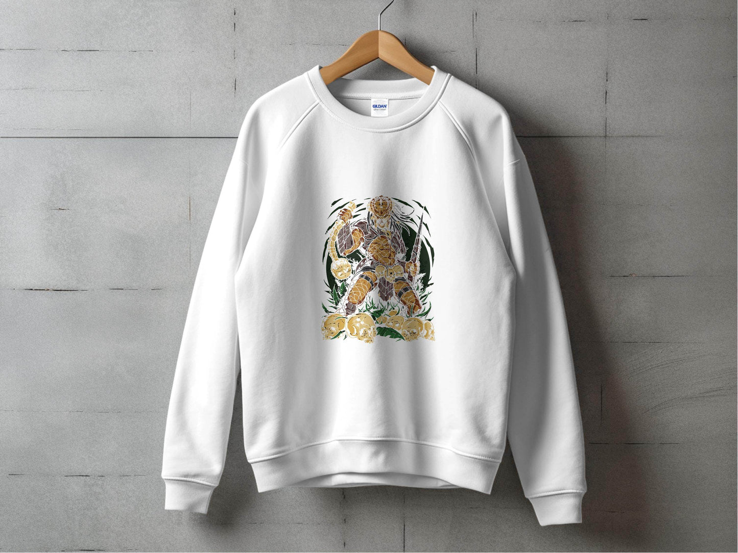 Alien Hunter Predator Weapon In Skulls Design Graphic Sweater - Design & Vybe