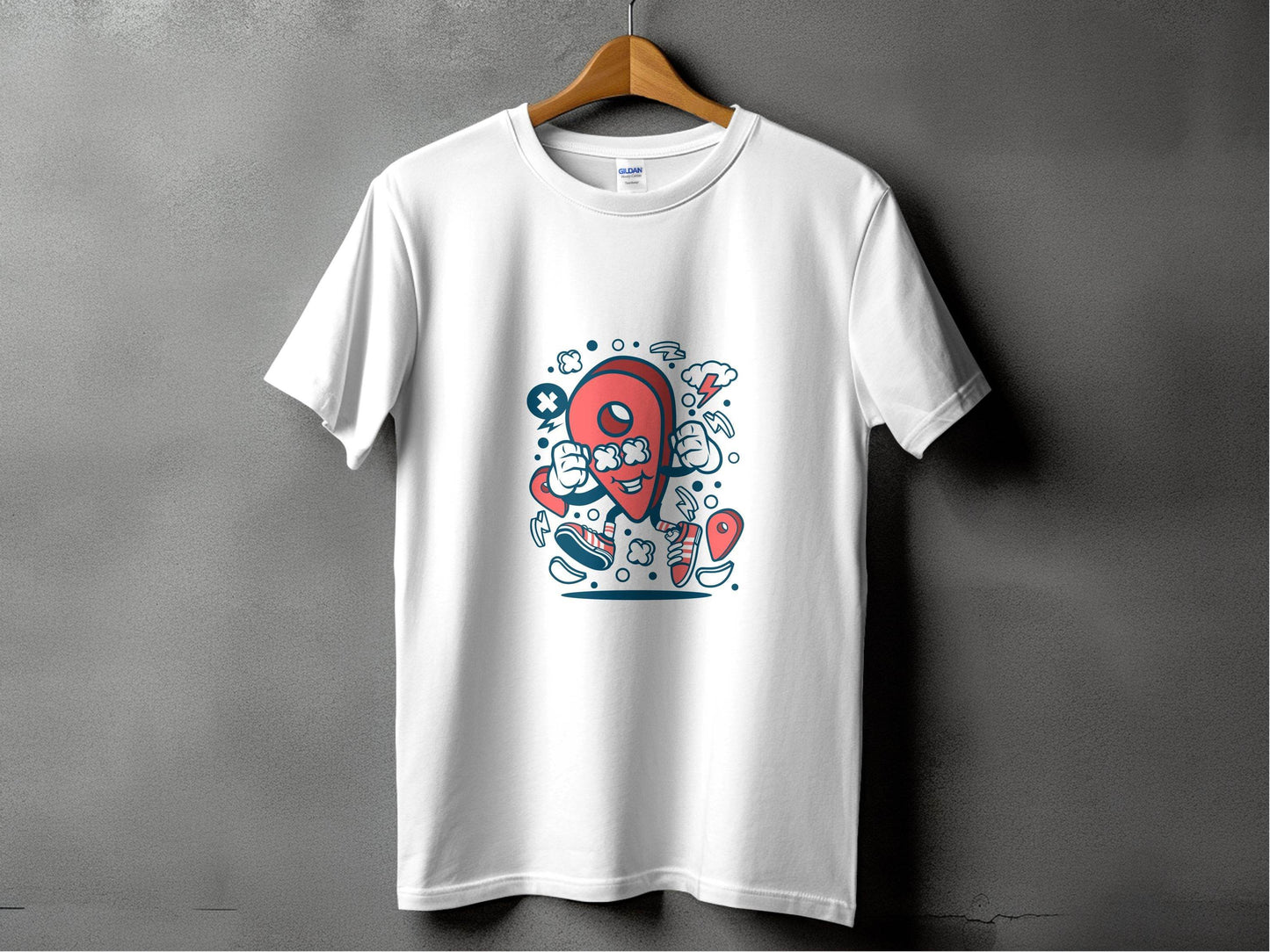Fun Cartoon Location Pin Graphic T-Shirt - Design & Vybe