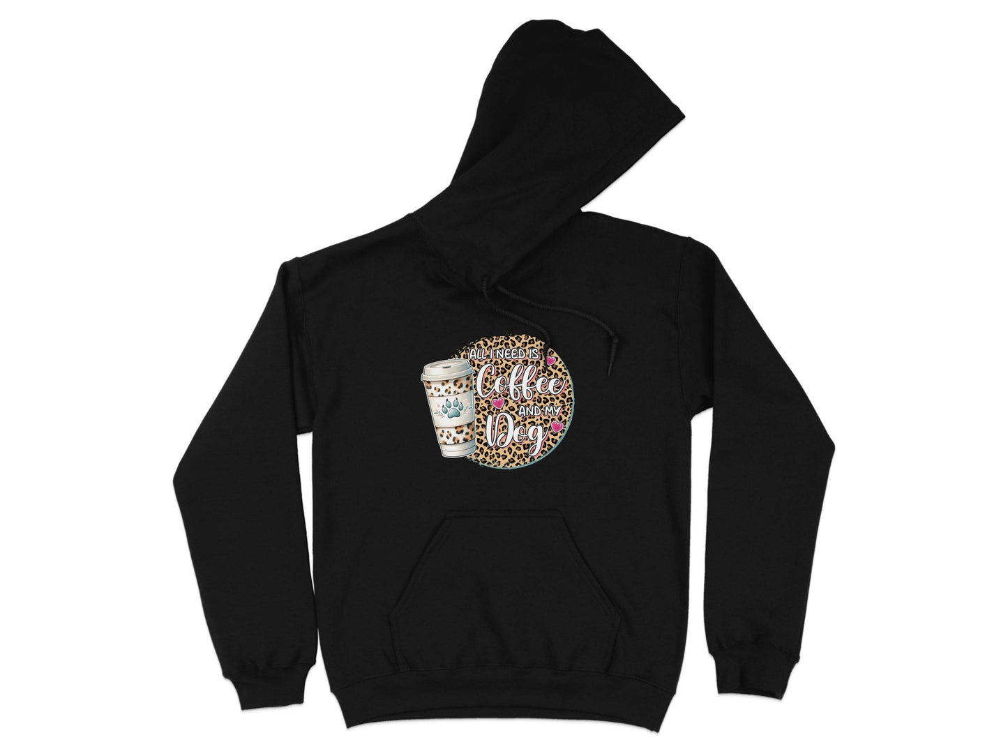 All I Need Is Coffee and My Dog Funny Quote Hoodie - Design & Vybe