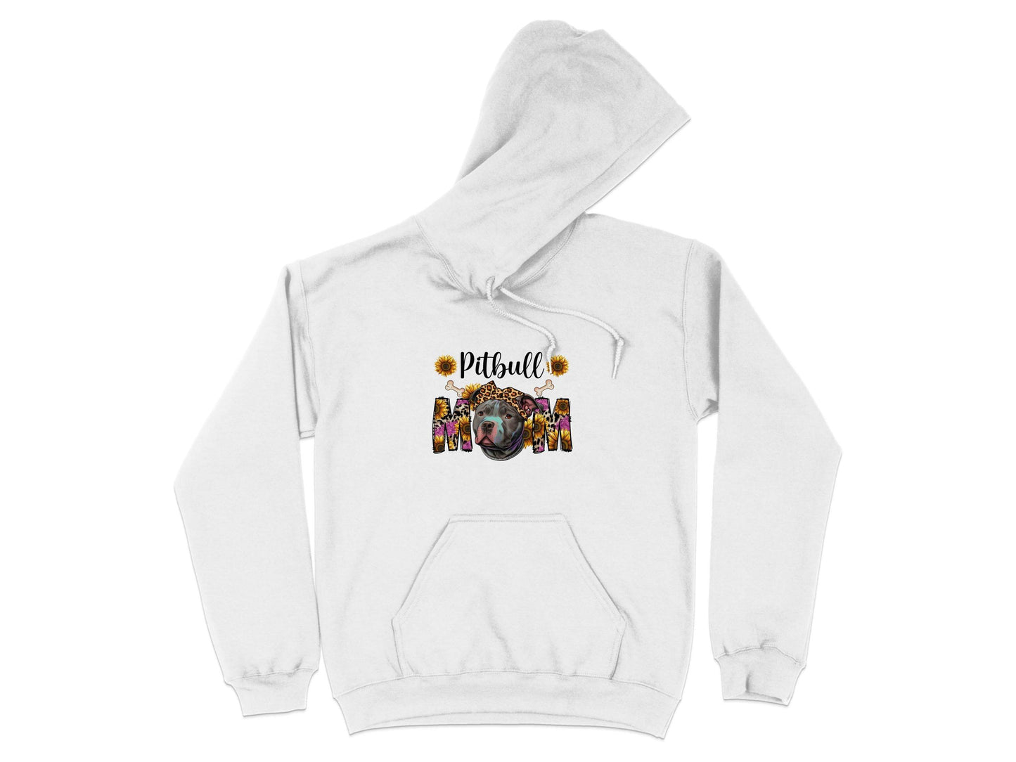 Pitbull Mom With Sunflowers And Bandana Mothers Day Hoodie - Design & Vybe