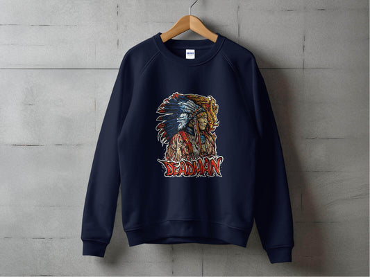 Deadman Portrait with Native American Headdress Sweater - Design & Vybe