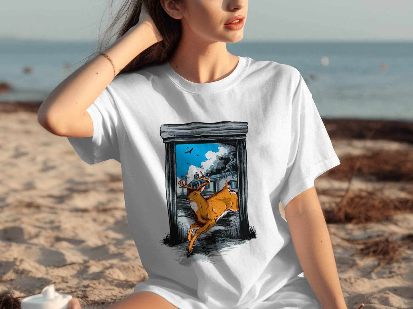Wildlife Escape Deer Graphic T-Shirt - Design & Vybe