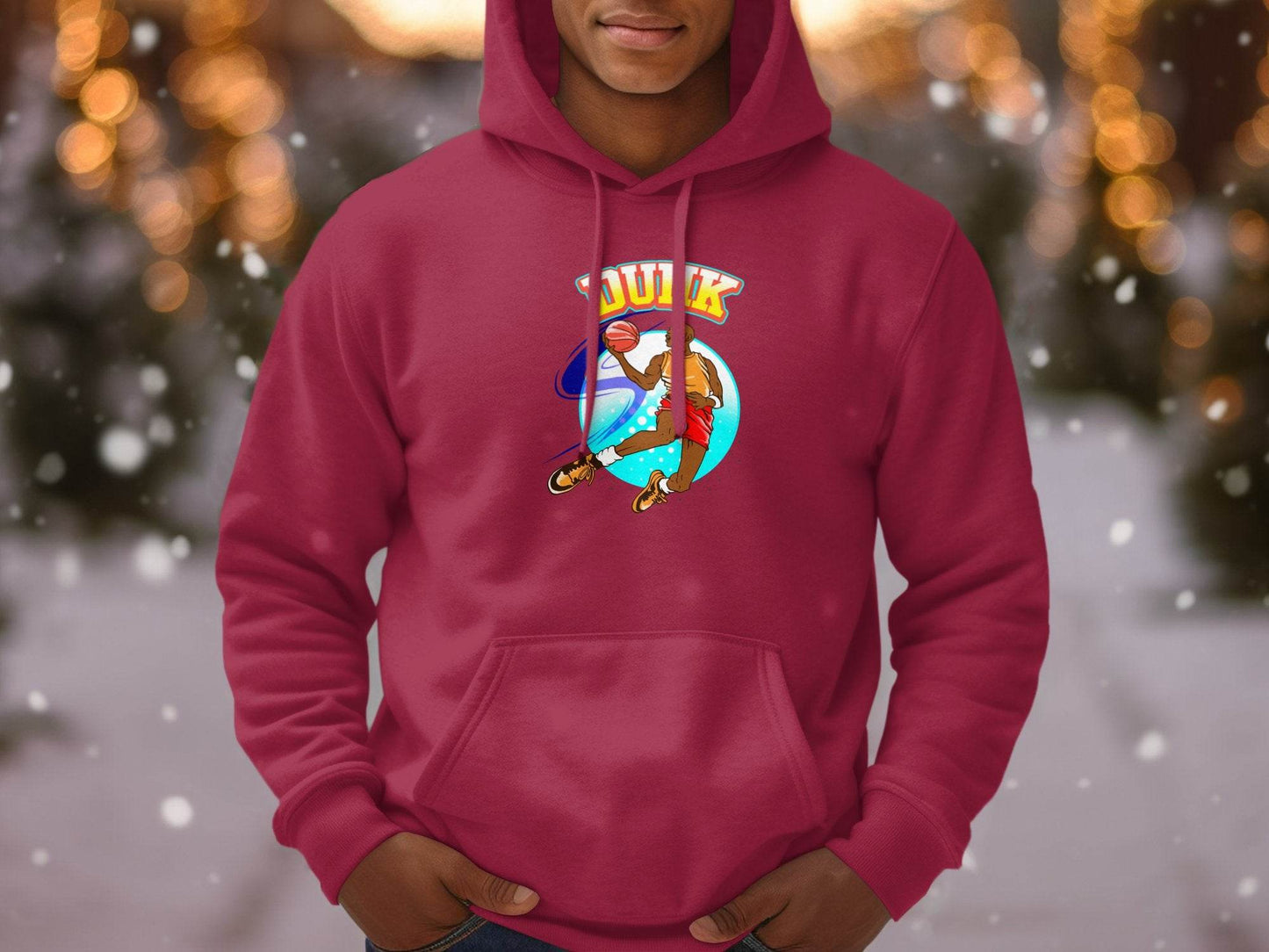 Vibrant Basketball Dunk Graphic Sports Hoodie - Design & Vybe
