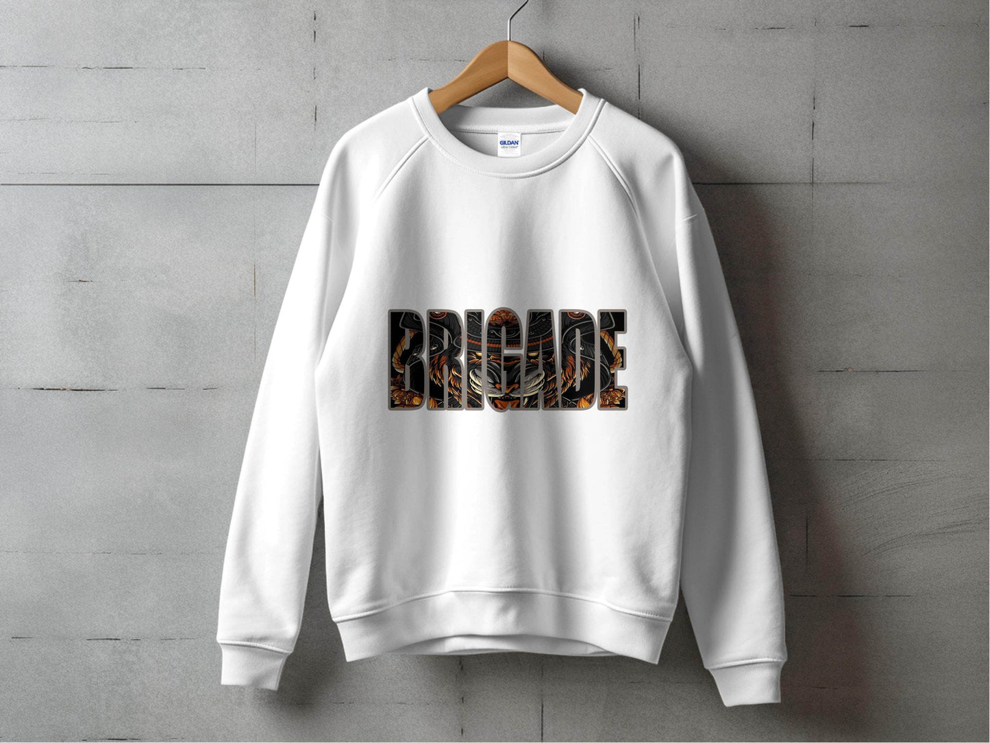 Brigade with Tiger Samurai Illustration Graphic Sweater - Design & Vybe