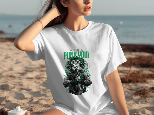 Punk You Green Hair Ape Graphic Style Unisex T-Shirt - Design & Vybe