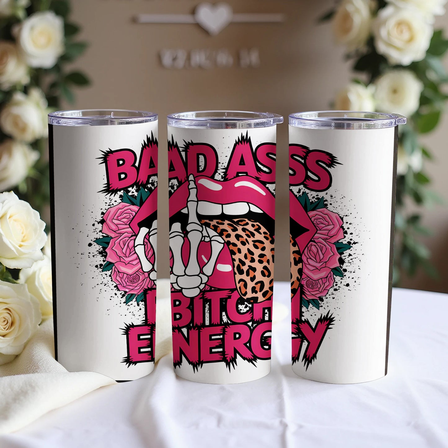 Bad Ass Bitch Energy Design Customized Tumbler product