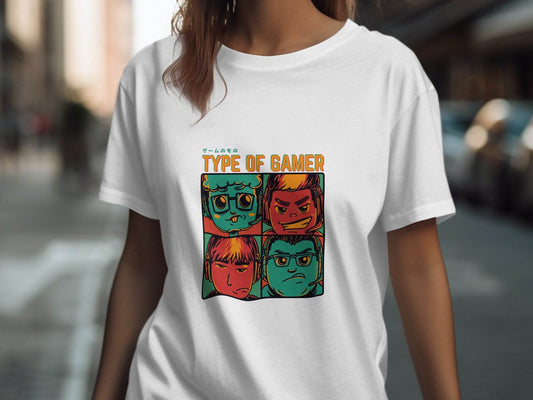 Type Of Gamer Video Gaming Four Styles Illustration T-Shirt - Design & Vybe