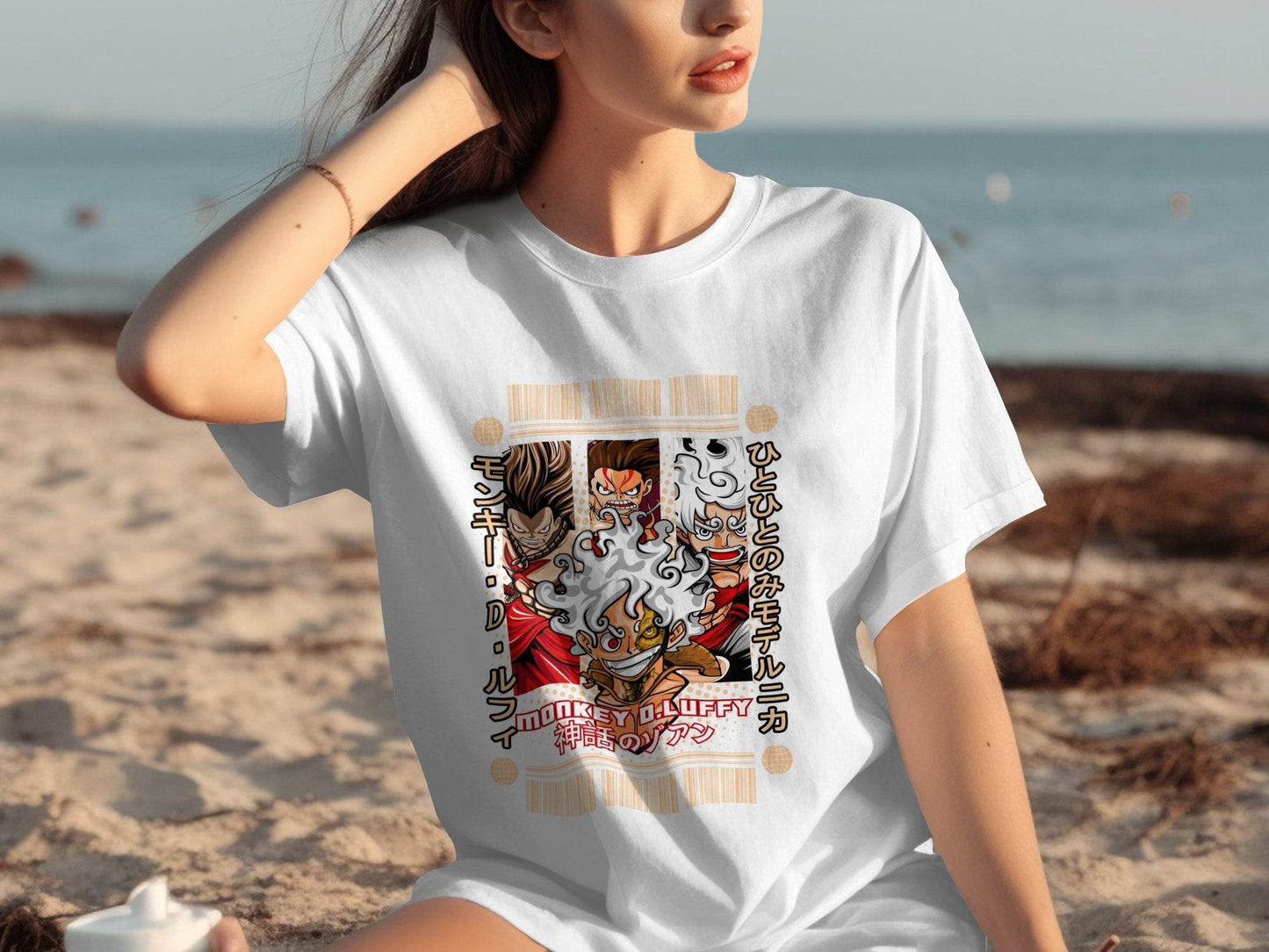 Three Poses Monkey D Luffy Character Anime Inspired T-Shirt - Design & Vybe