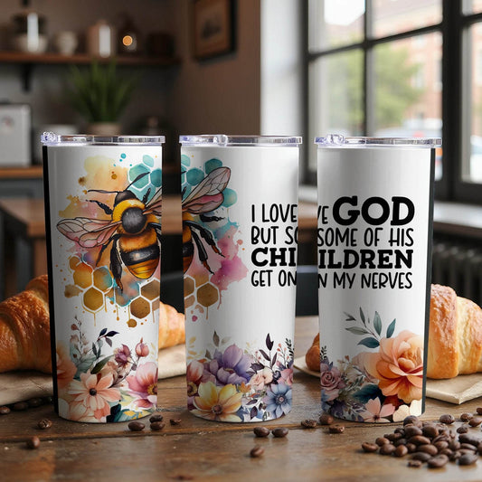 I Love God But Some Of His Children Floral Watercolor Funny Christian Tumbler - Design & Vybe