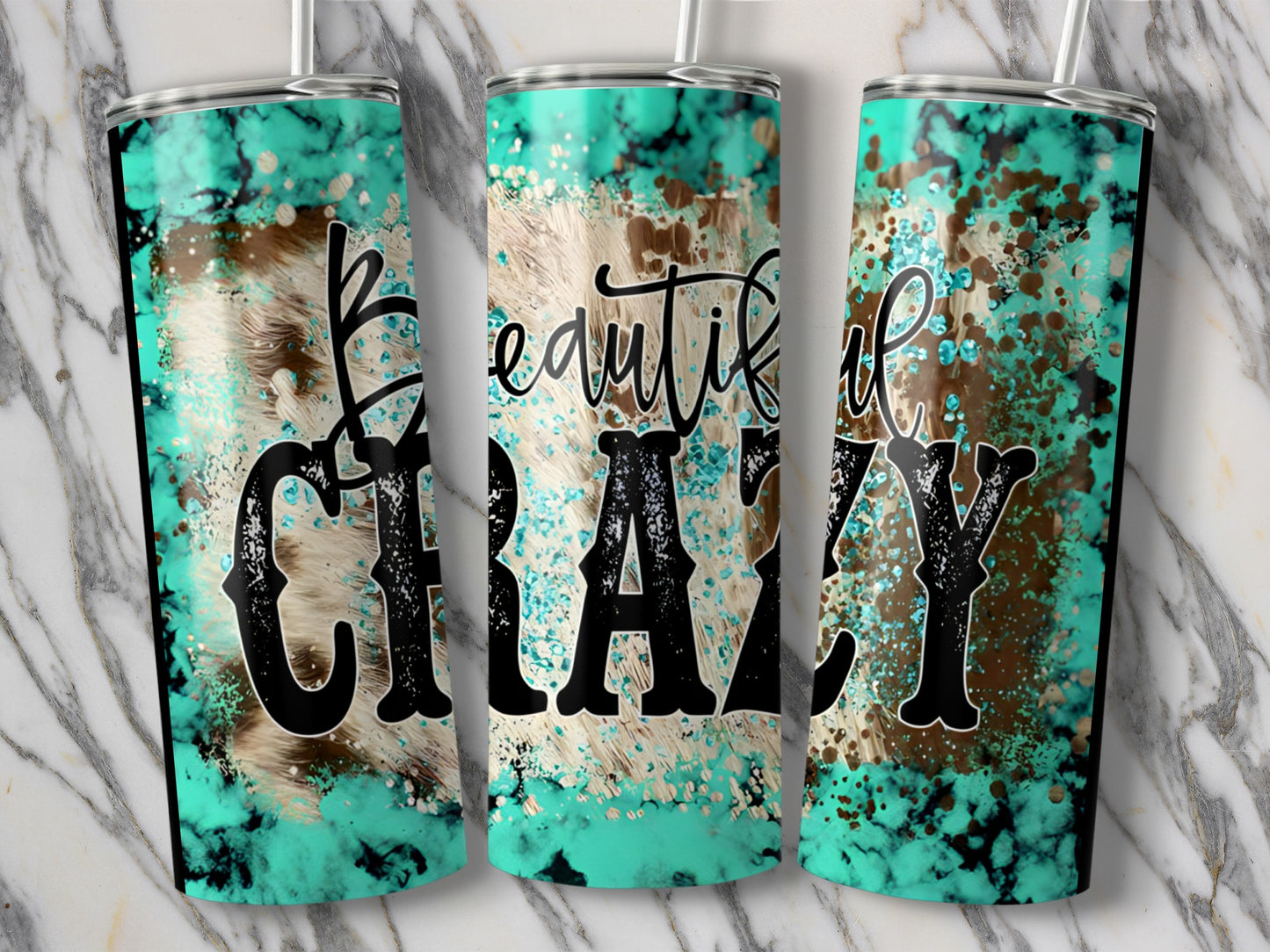 Beautiful Crazy Turquoise Marble Effect Cup product
