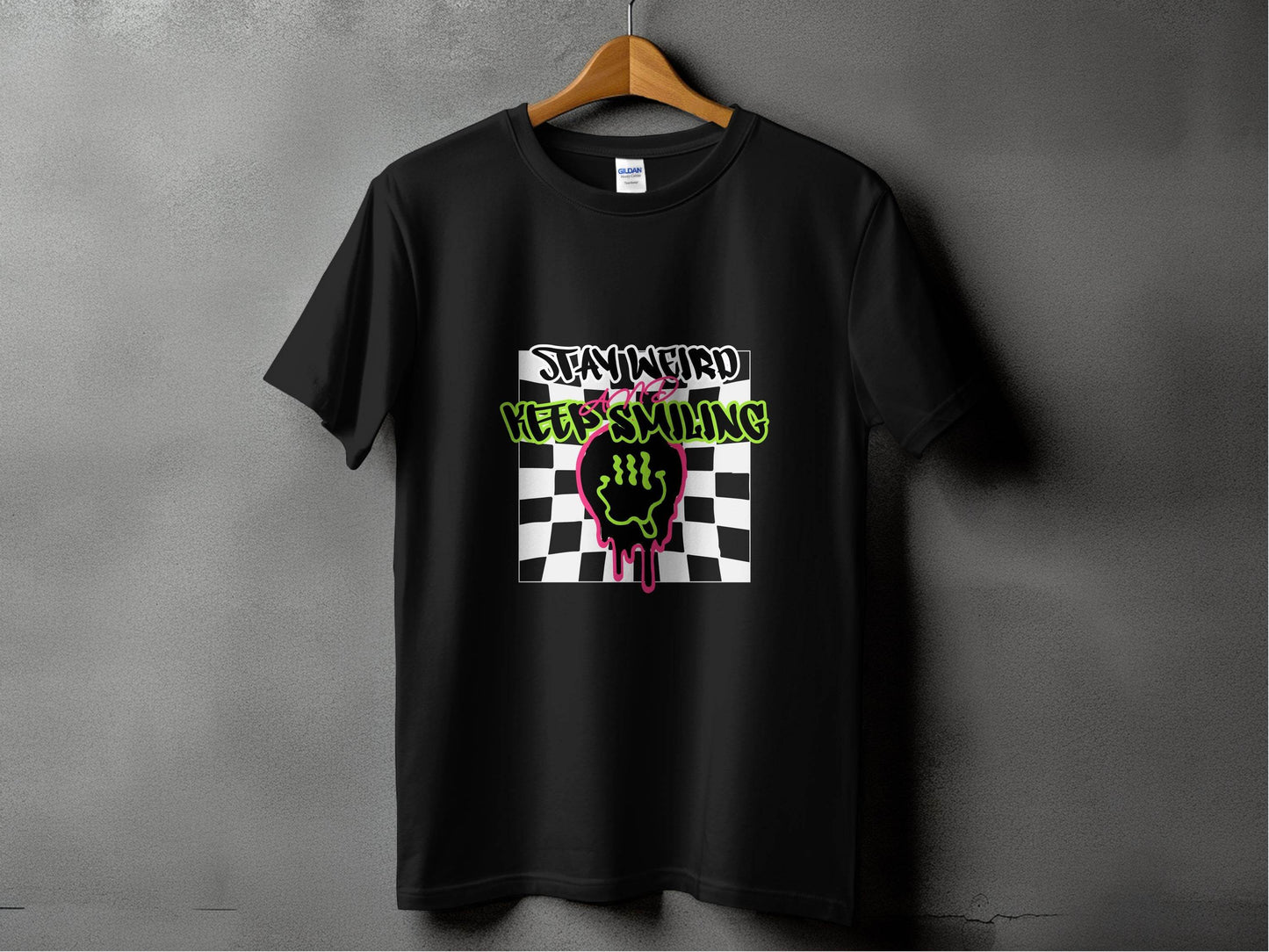Stay Weird and Keep Smiling Graphic Design T-Shirt - Design & Vybe