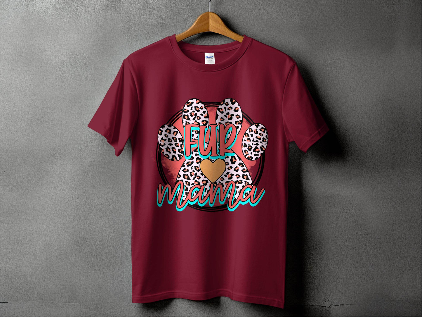 Fur Mama With Leopard Pattern Paw Print Graphic T-Shirt - Design & Vybe