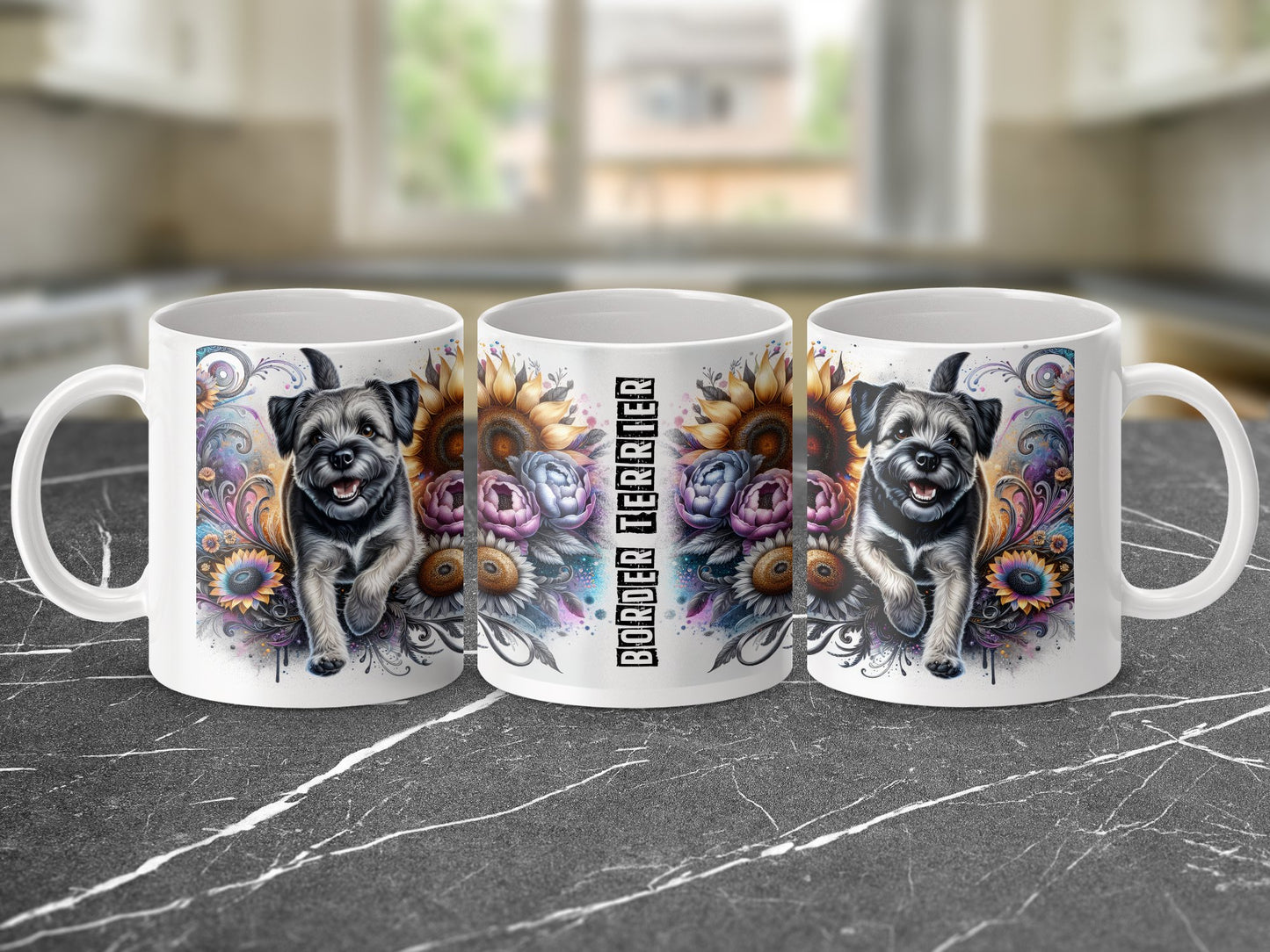 Colorful Border Terrier Dog Artwork Mug product