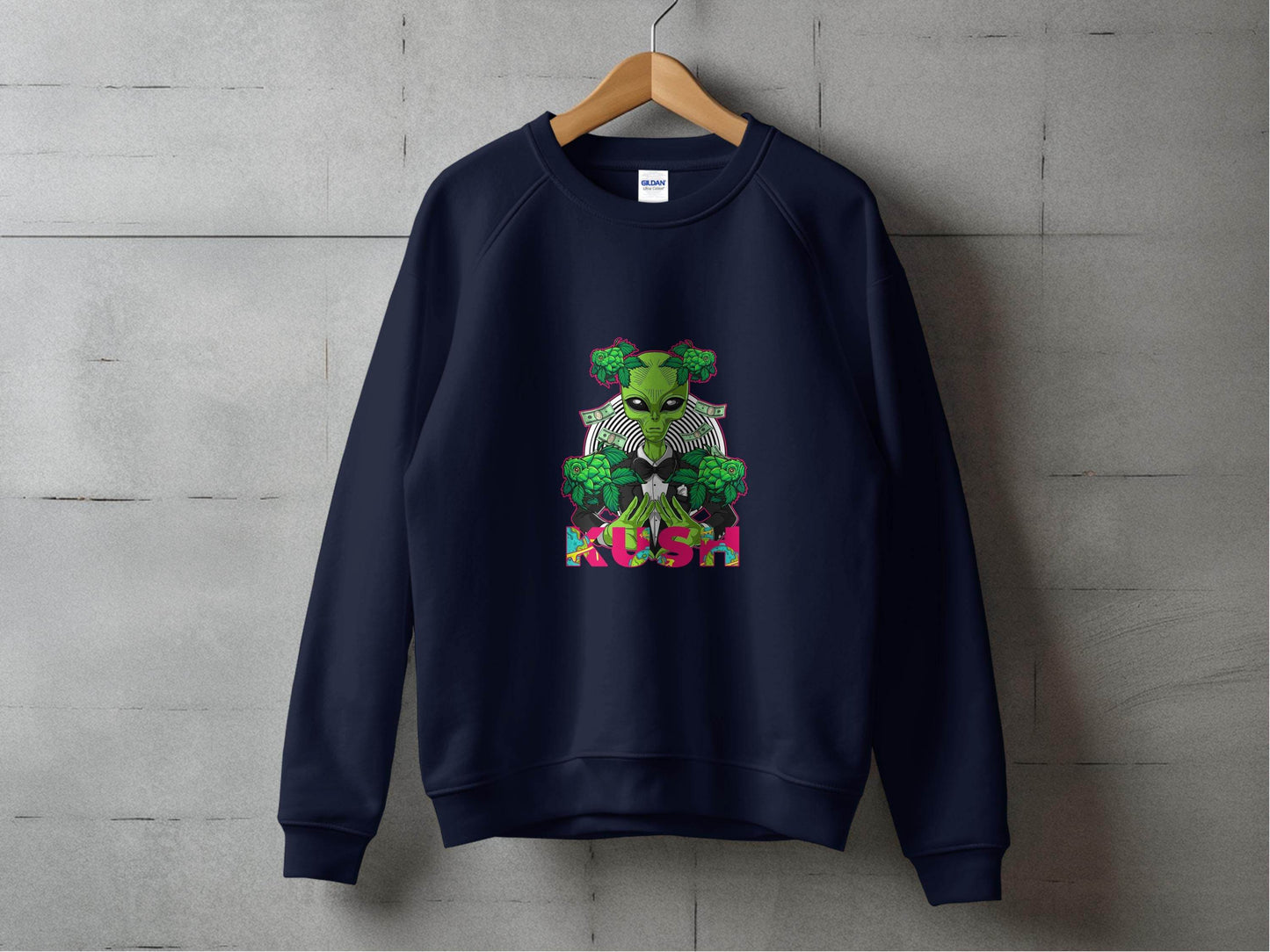 Kush Alien Money and Hops Design Graphic Hoodie - Design & Vybe