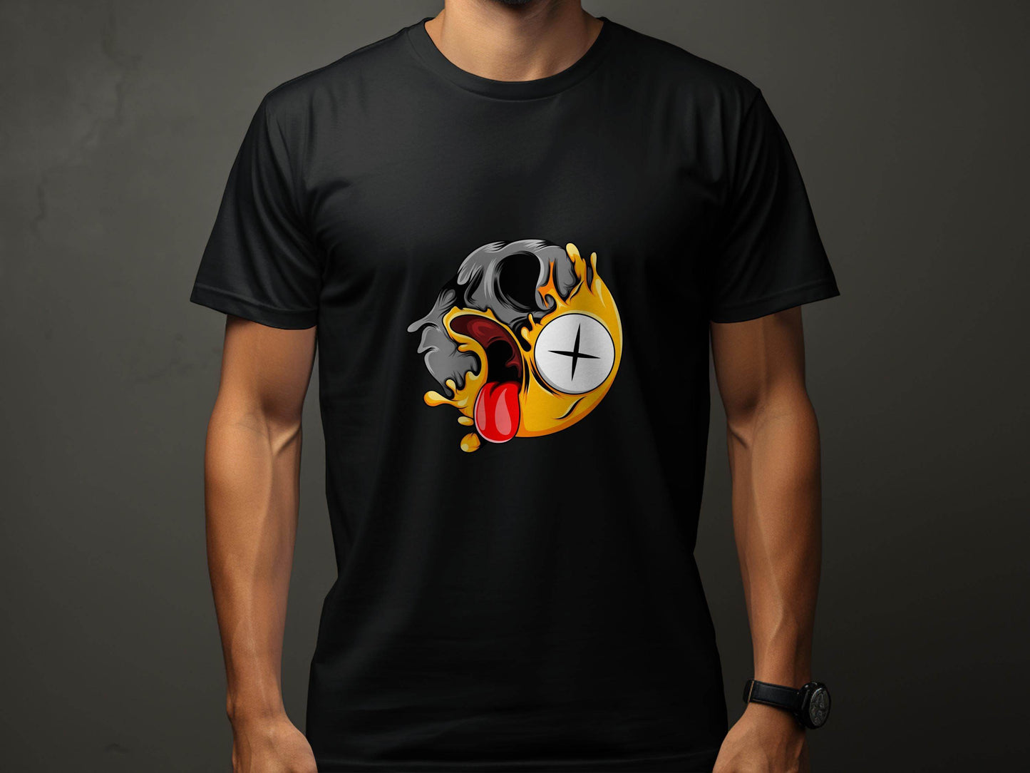 Skull Zombie Emoji Expression Creative Graphic Design T-Shirt - Design & Vybe