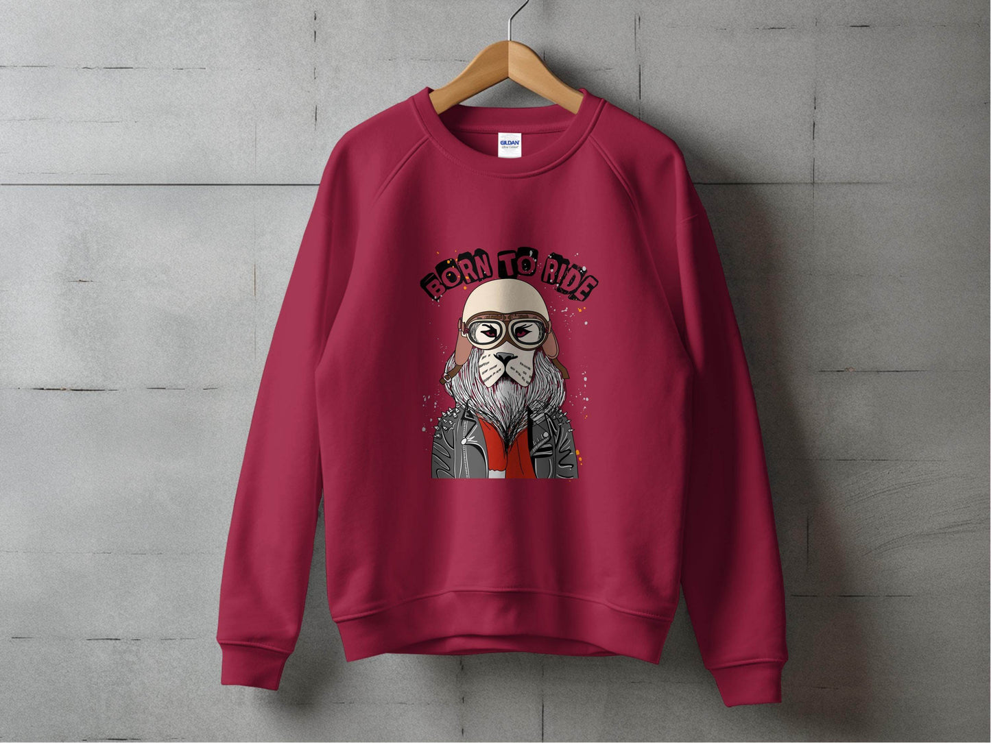 Born to Ride Cool Biker Themed Graphic Sweater - Design & Vybe