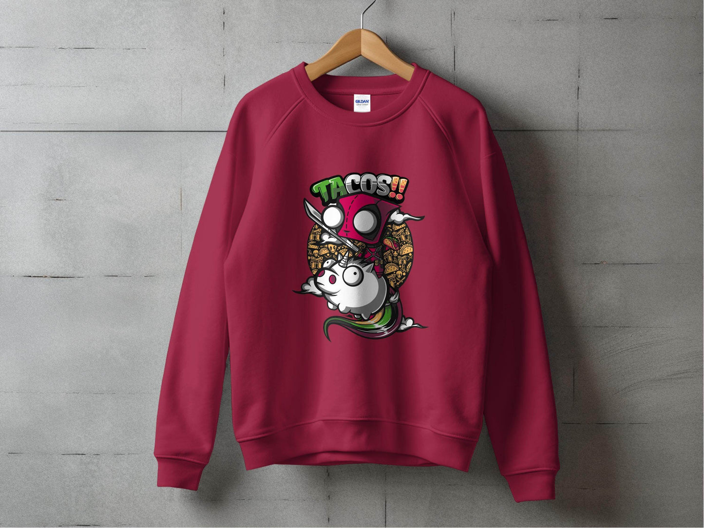 Tacos Deadpool on Unicorn Funny Character Design Sweater - Design & Vybe