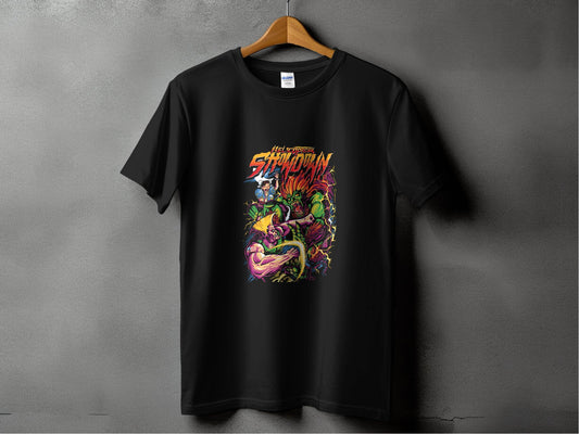 Helicopter Showdown Illustration Graphic Print Style T-Shirt - Design & Vybe