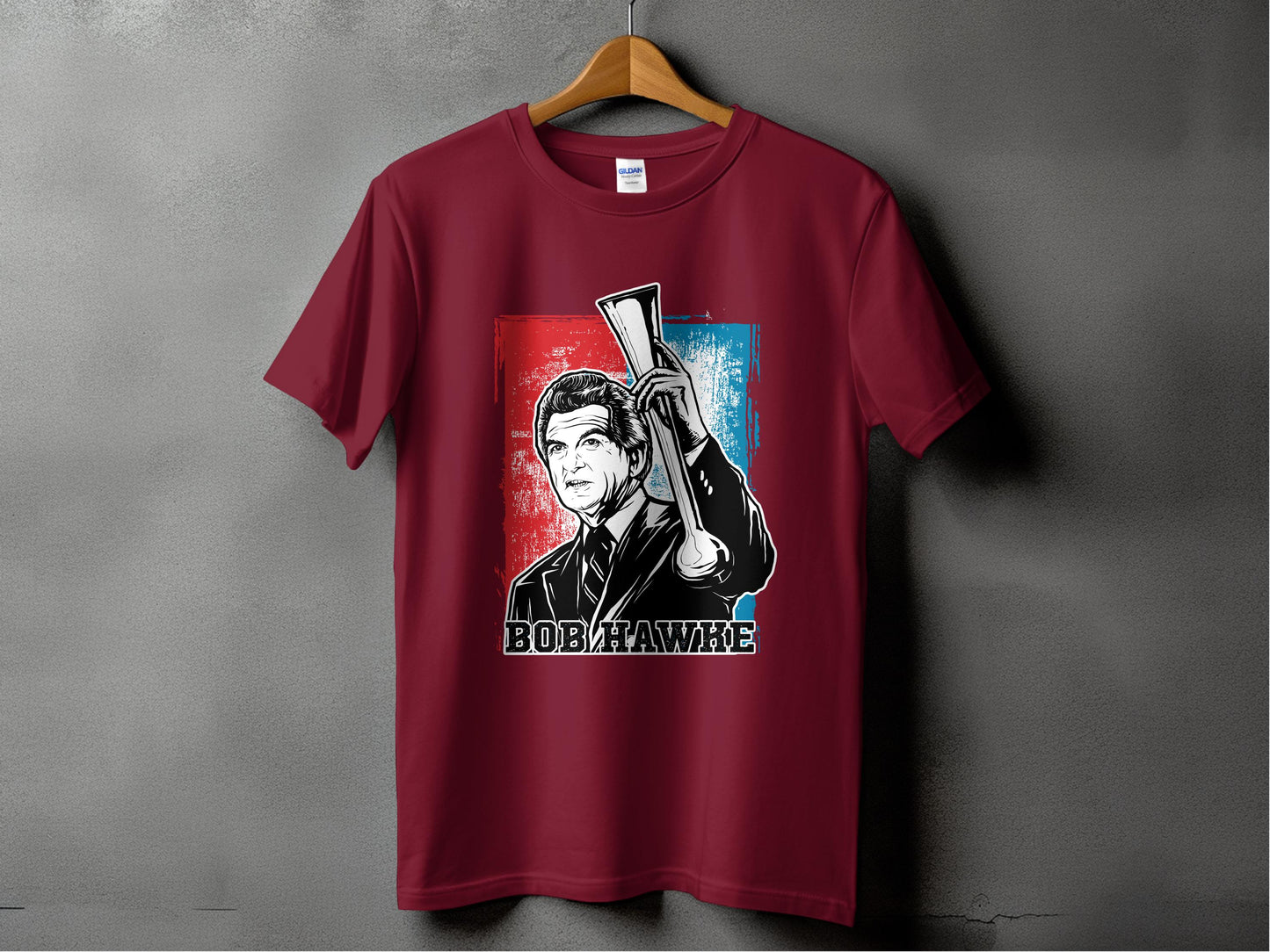 Bob Hawke with Weapon Graphic T-Shirt product type