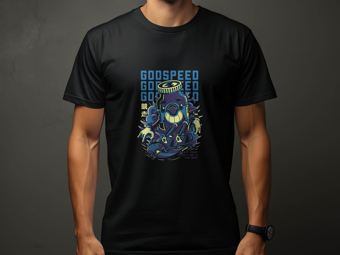 Godspeed Bottle With Skateboarding Graphic T-Shirt - Design & Vybe