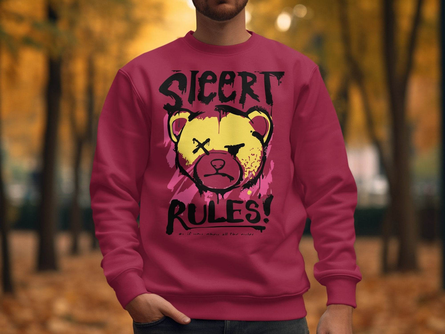Teddy Bear Graffiti Design Street Rules Sweater - Design & Vybe