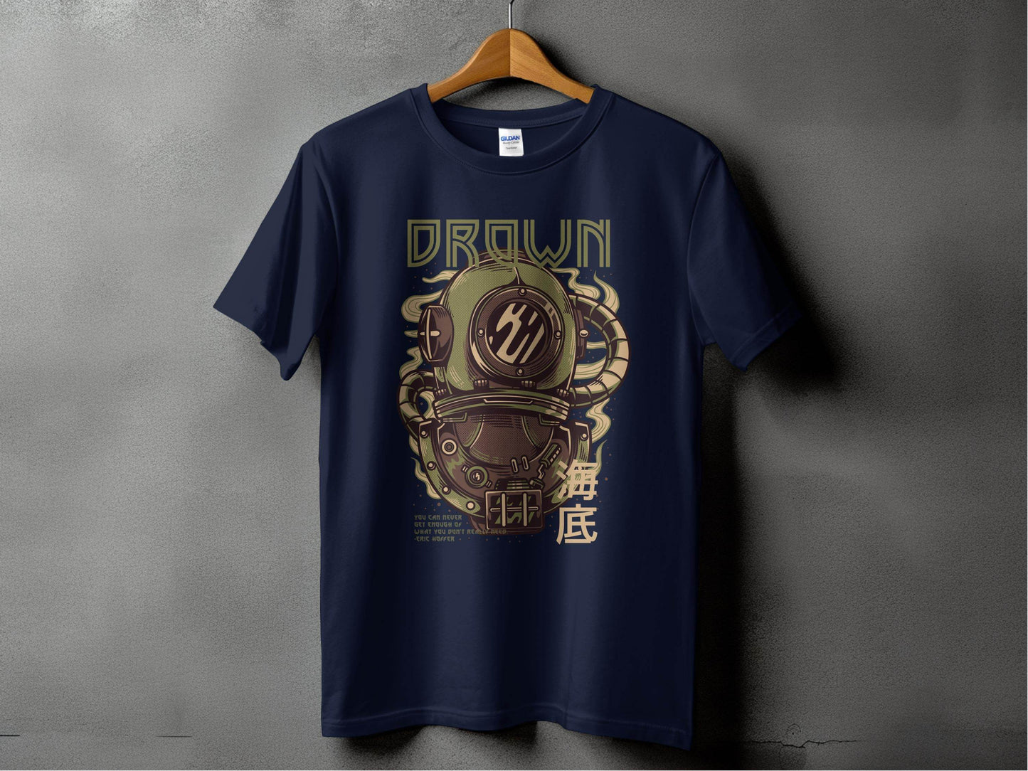 Drown Underwater Helmet Design Cool Graphic T-Shirt - Design & Vybe