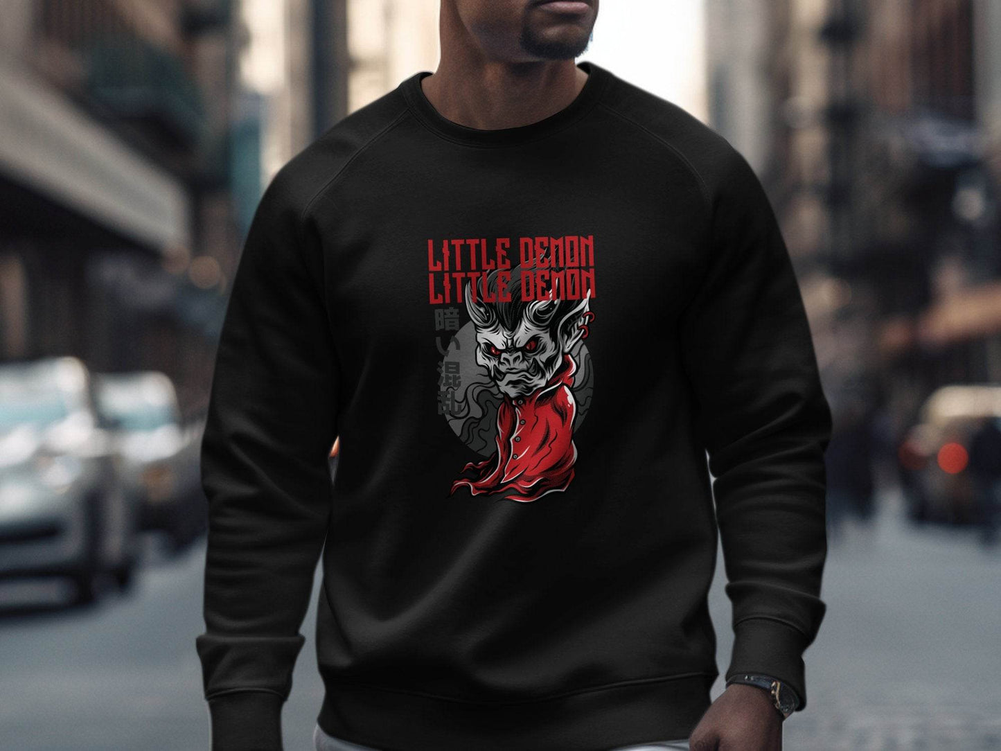 Little Demon Graphic Japanese Art Style Sweater - Design & Vybe