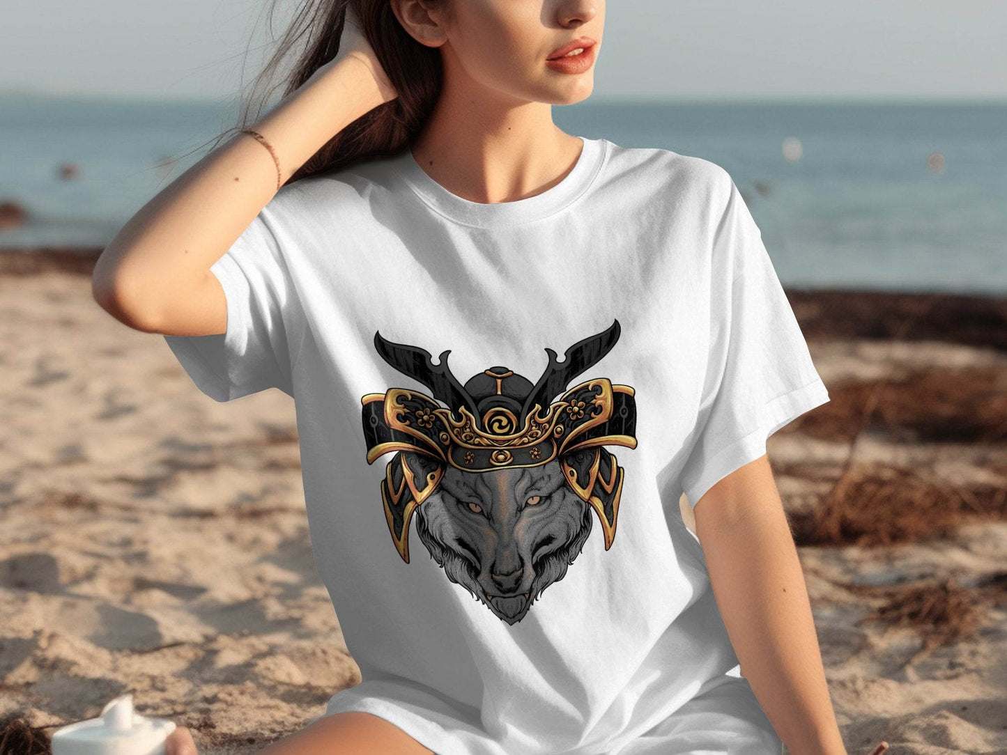 Fierce Wolf Samurai Warrior Graphic T-Shirt - Design & Vybe