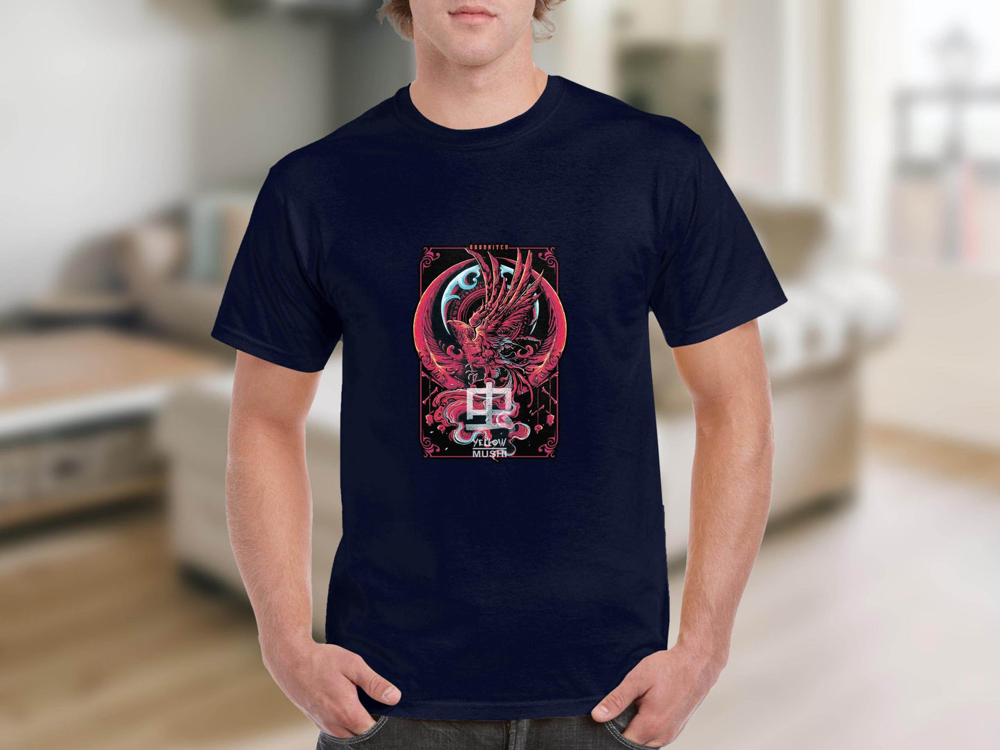 Soaraiten Yellow Mushi Artistic Design T-Shirt - Design & Vybe