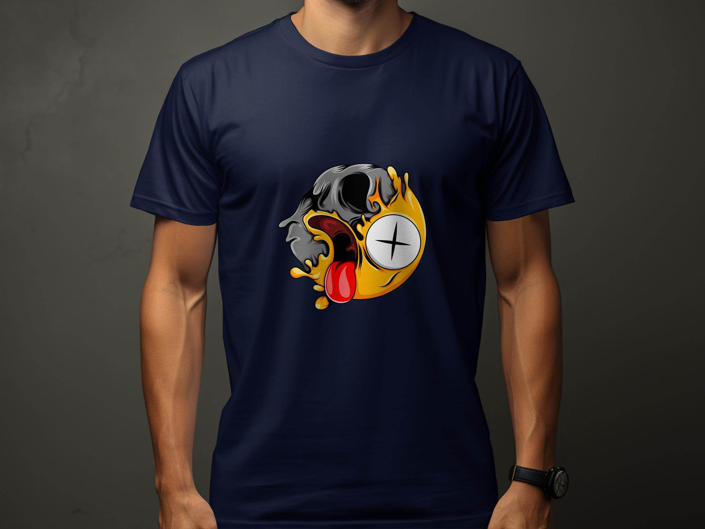Skull Zombie Emoji Expression Creative Graphic Design T-Shirt - Design & Vybe