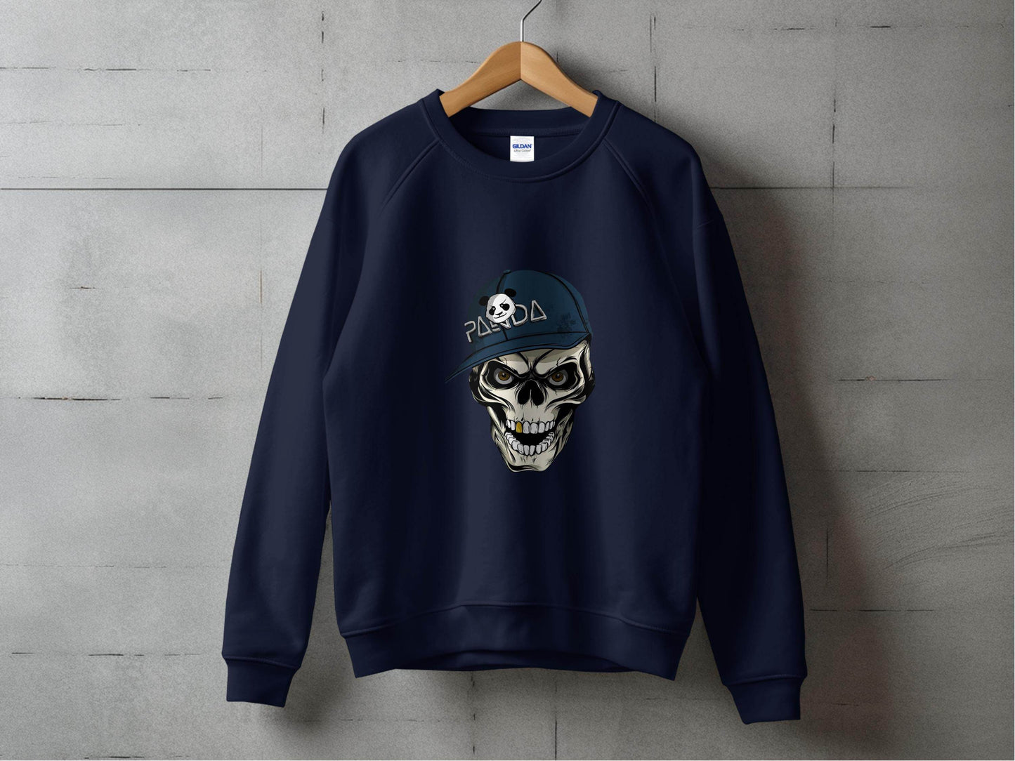 Grim Panda Skeleton on a Dark BaseBall Hat Artwork Sweater - Design & Vybe