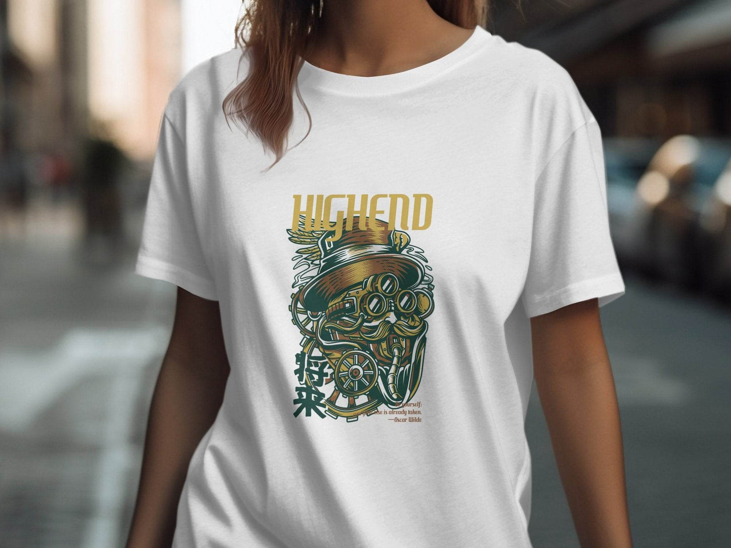 High End Steampunk Design With Future Inscription T-Shirt - Design & Vybe