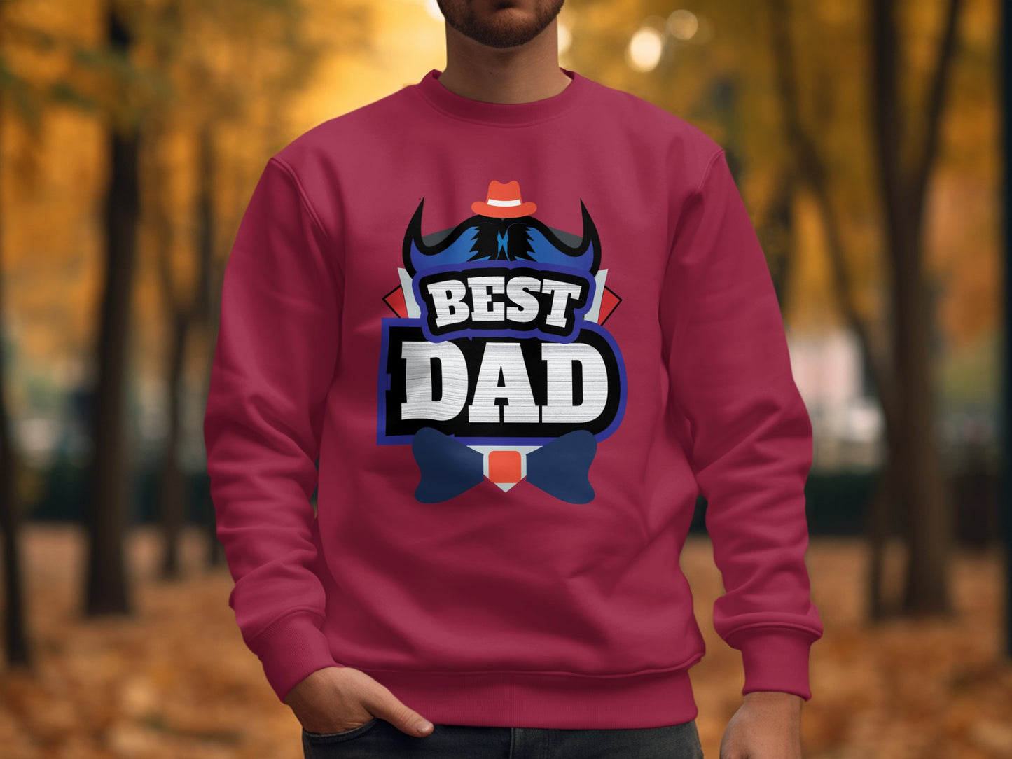 Best Dad Graphic Autumn Themed Cozy Sweatshirt product