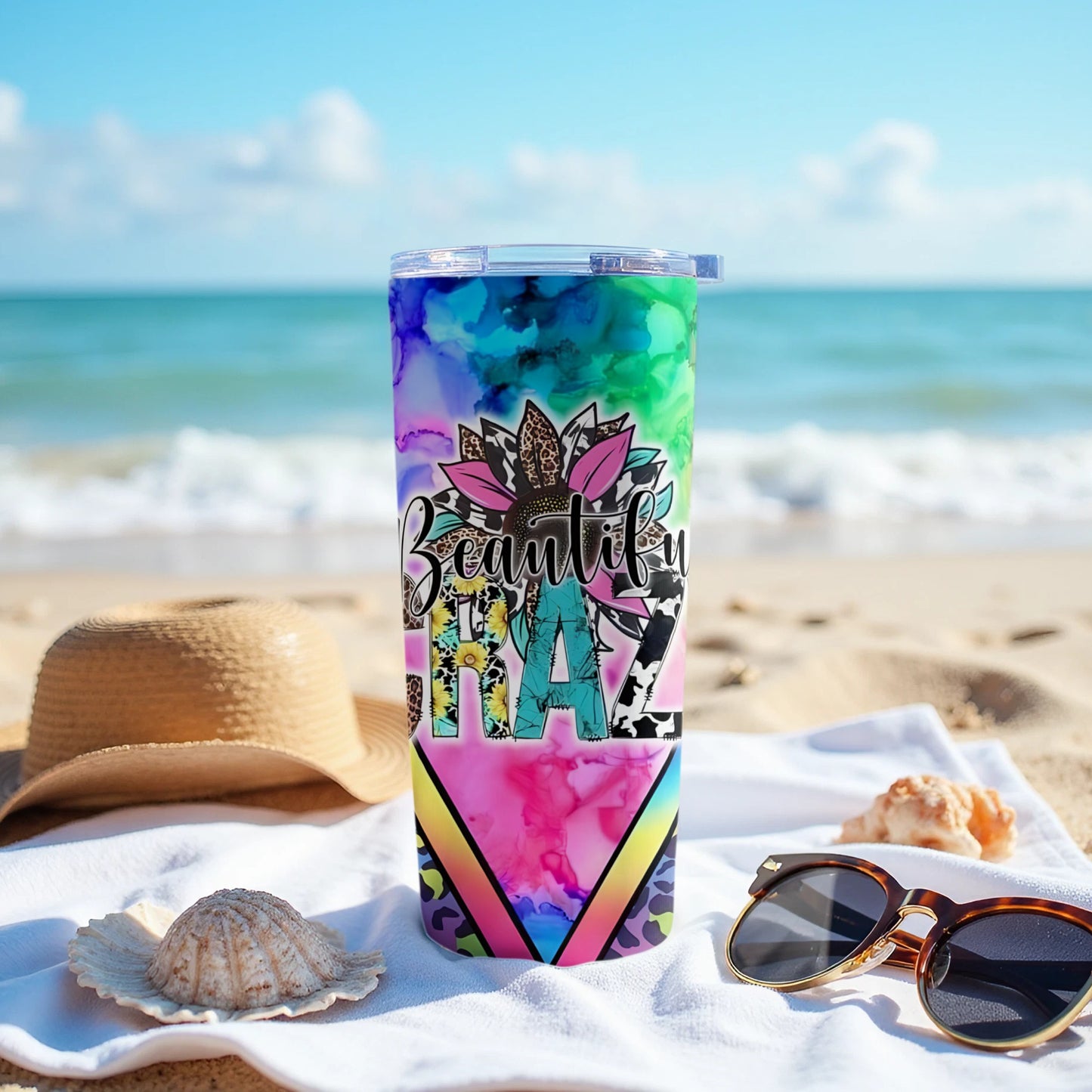 Beautiful Crazy Insulated Beach Vacation Tumbler product