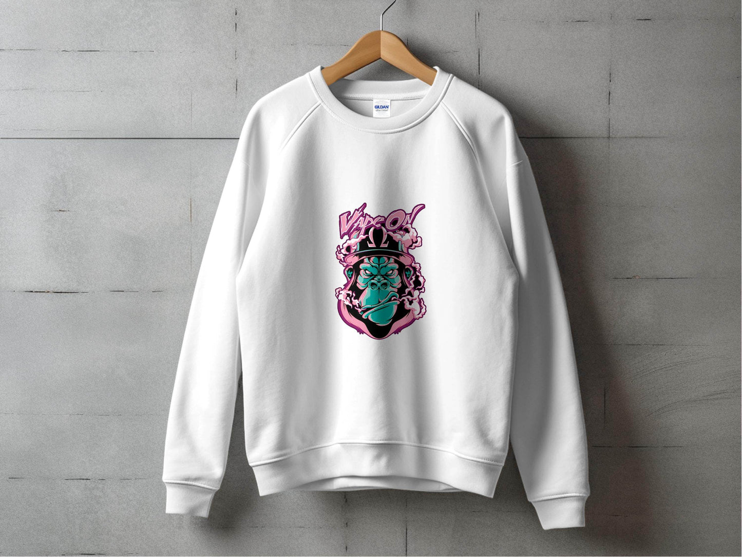 Vape On Gorilla with Premium Hat Sweater - Design & Vybe