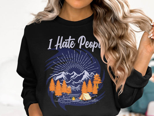 Outdoor Camping Design I Hate People Graphic Sweater - Design & Vybe