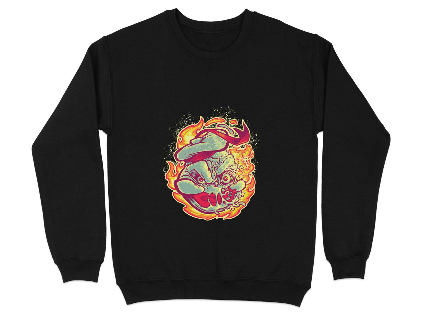 Burning Undead Creature in Flames Graphic Design Sweater - Design & Vybe