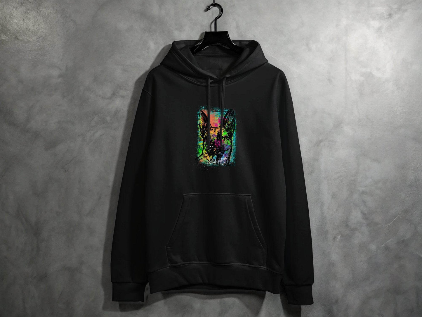 Vibrant German Shepherd Illustration Art Hoodie - Design & Vybe