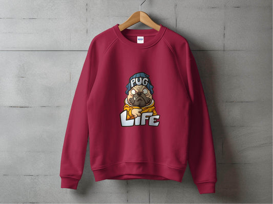 Cartoon Pug With Attitude Pug Life Design Style Sweater - Design & Vybe