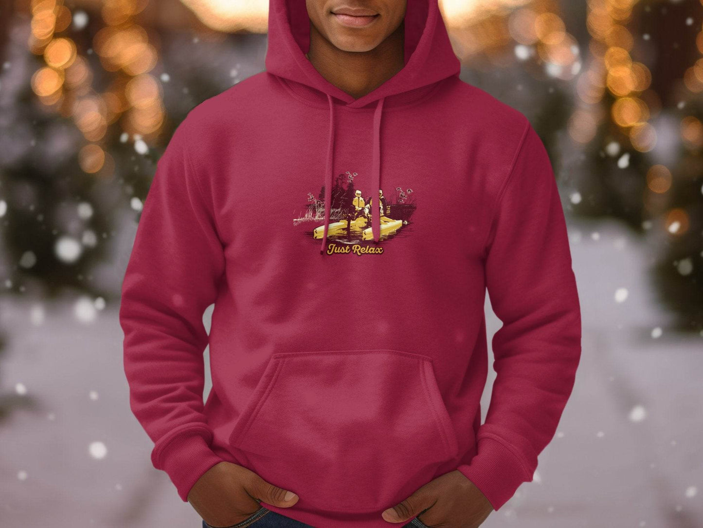 Just Relax Nature Scene Graphic Hoodie - Design & Vybe