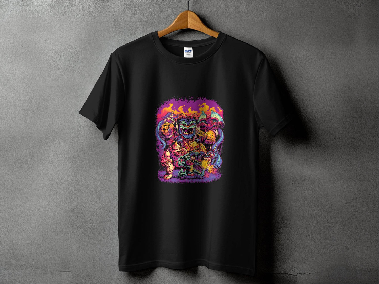 Epic Fantasy Illustration Featuring Fearsome Creatures T-Shirt - Design & Vybe