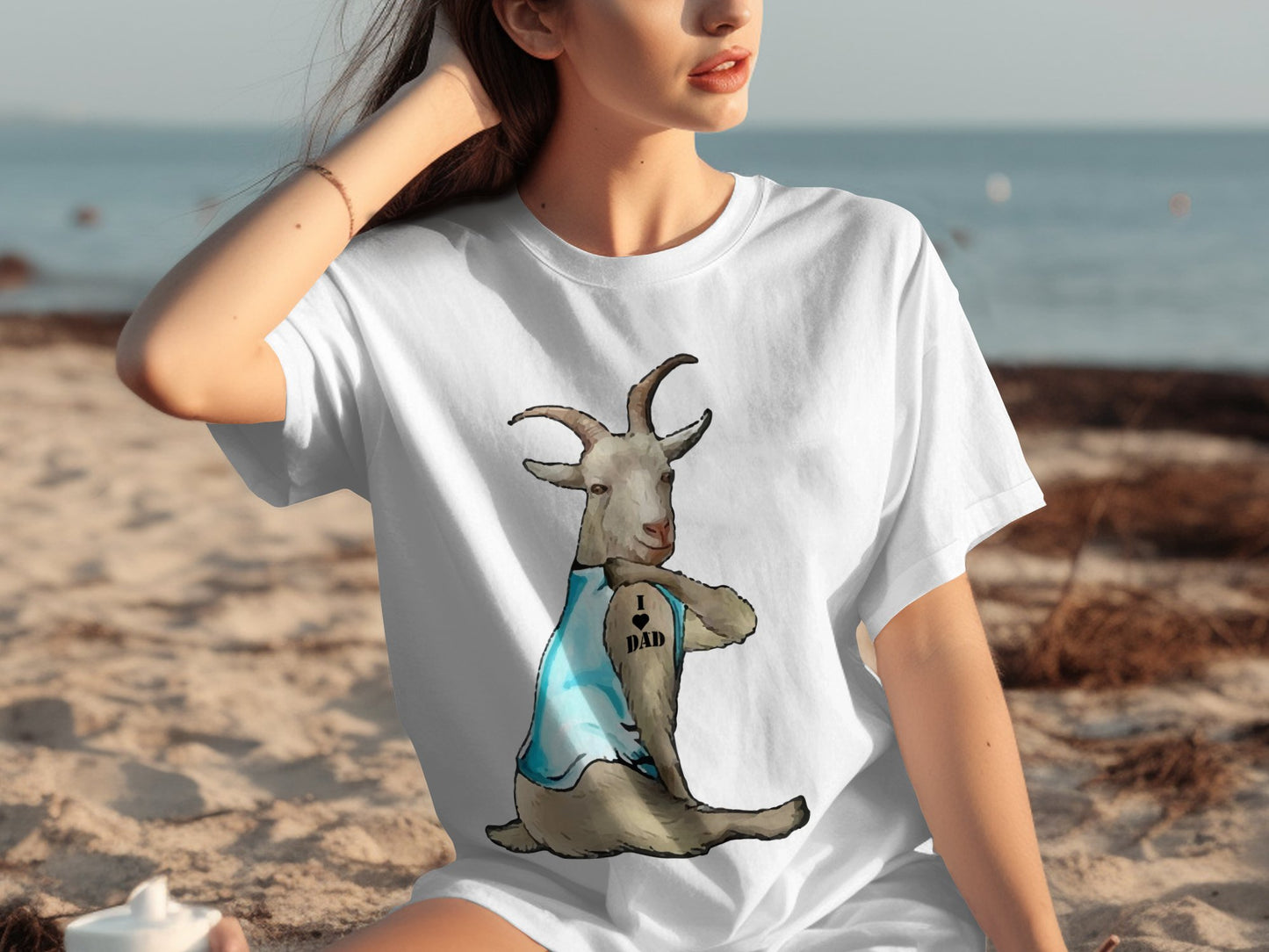 Goat Wearing I Love Dad Shirt Graphic T-shirt product