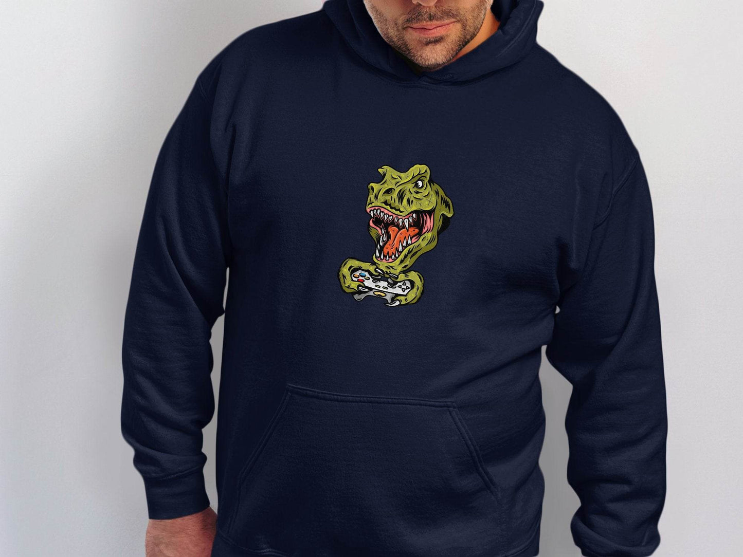 Dinosaur Gaming Graphic Design Hoodie - Design & Vybe