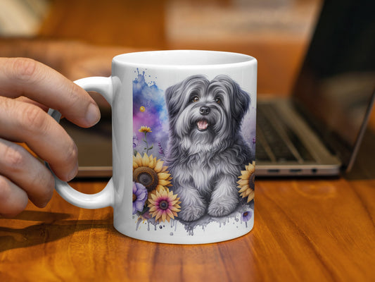 Adorable Dog and Sunflowers Artwork Coffee product type