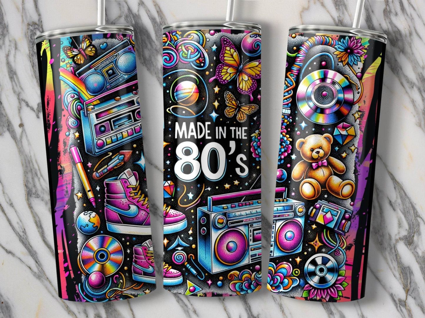 Made in the 80s Retro Aesthetic Design Funky Old School Style Tumbler - Design & Vybe