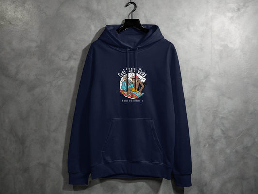 Cool Surfing Monkey Graphic Print Casual Hoodie - Design & Vybe