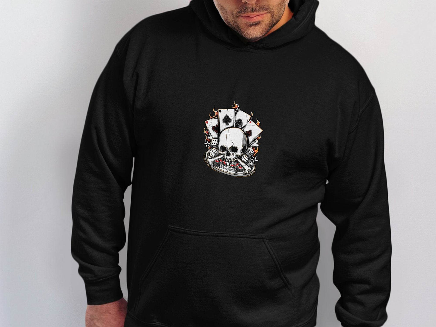 Skull and Gambling Illustration Graphic Design Hoodie - Design & Vybe
