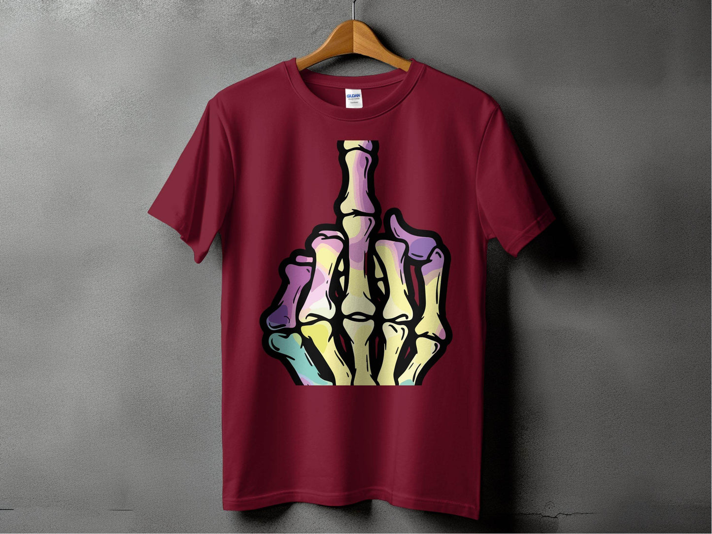 Colorful Skeleton Hand Gesture Graphic T-Shirt - Design & Vybe
