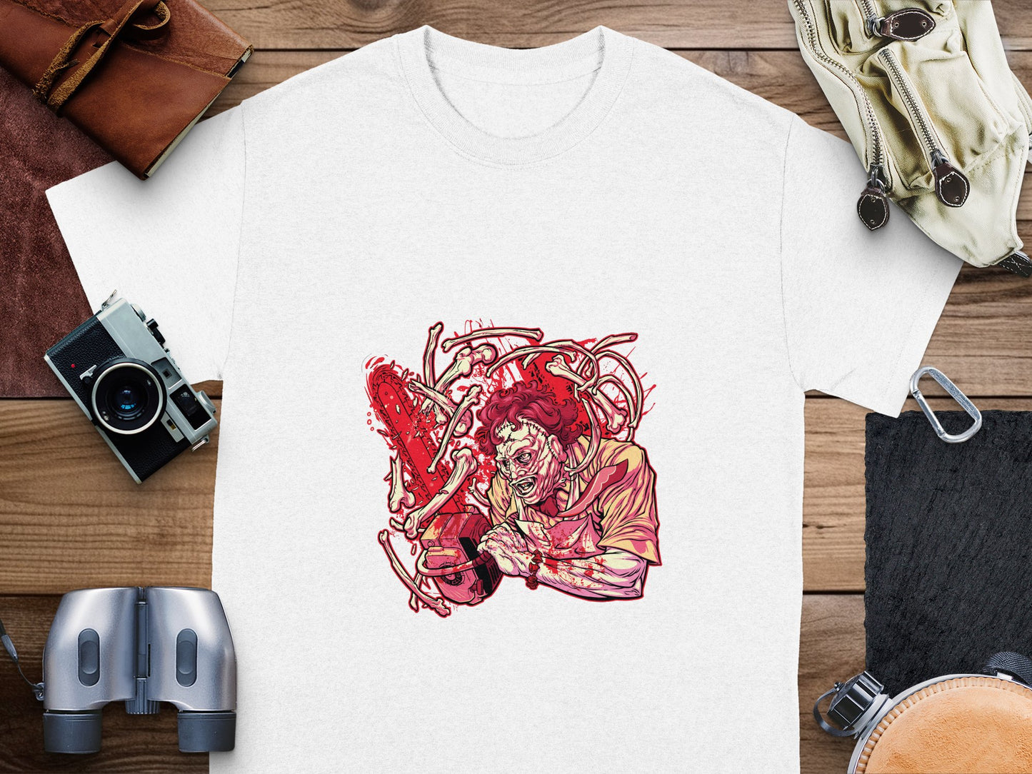 Chainsaw Horror Character Graphic White T-shirt product type