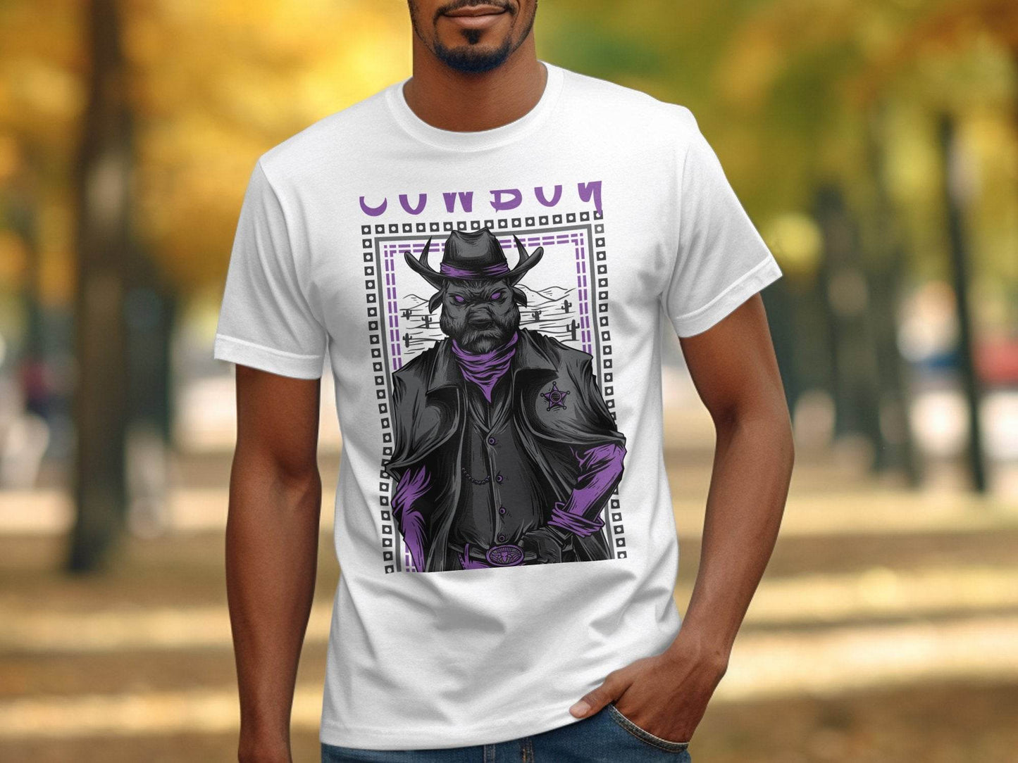 Warrior Cowboy With Attitude Graphic Apparel T-Shirt - Design & Vybe